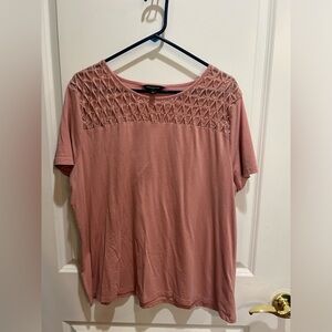 Banana Republic dusty pink shirt with sheer detail and shirt sleeves XL